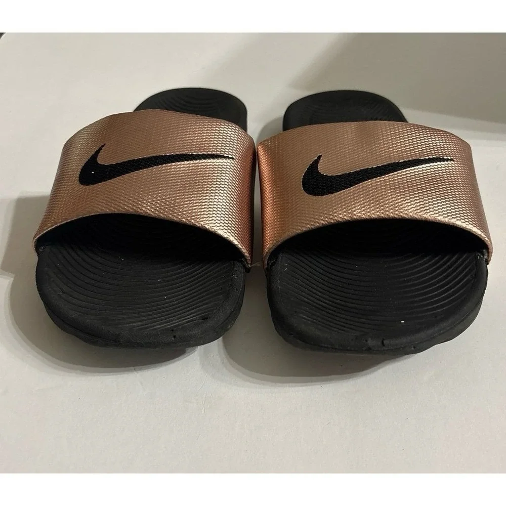 Nike Slides (size 9) Rose Matalic Pink Slides